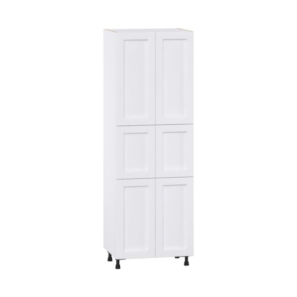 Dahlia Bright White  Shaker Assembled Pantry Cabinet with 6 Doors and 3 Inner Drawers (30 in. W X 89.5 in. H X 24 in. D)