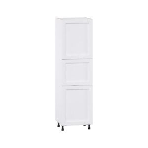 Dahlia Bright White  Shaker Assembled Pantry Cabinet with 2 Doors and 4 Inner Drawers (24 in. W X 84.5 in. H X 24 in. D)