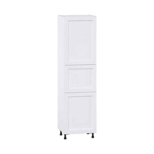 Dahlia Bright White  Shaker Assembled Pantry Cabinet with 2 Doors and 3 Inner Drawers (24 in. W X 89.5 in. H X 24 in. D)