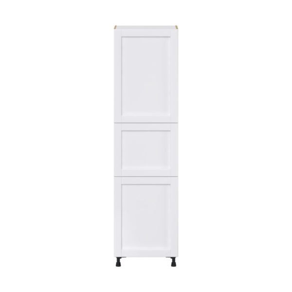 Dahlia Bright White  Shaker Assembled Pantry Cabinet with 2 Doors and 3 Inner Drawers (24 in. W X 89.5 in. H X 24 in. D)