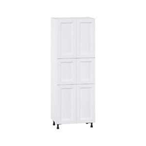 Dahlia Bright White  Shaker Assembled Pantry Cabinet with 6 Doors and 4 Inner Drawers (24 in. W X 84.5 in. H X 24 in. D)