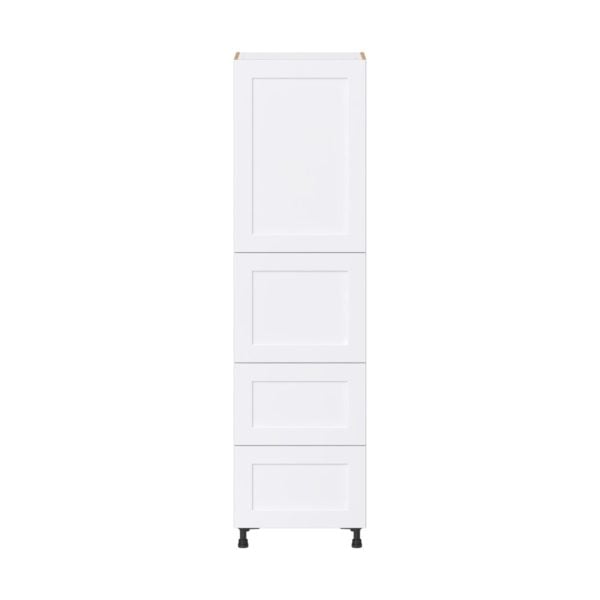 Jasmine Painted Warm White  Shaker Assembled Pantry Cabinet 1 Doors with 2 Drawers and 2 Inner Drawers (24 in. W X 89.5 in. H X 24 in. D)