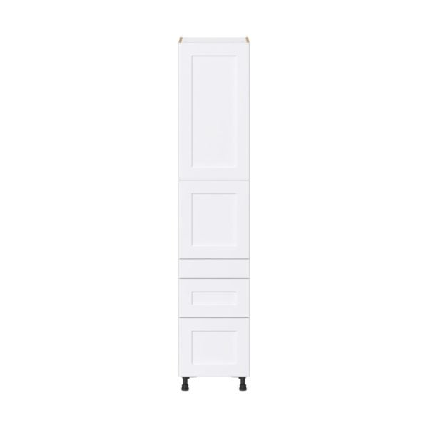 Jasmine Painted Warm White  Shaker Assembled Pantry  Cabinet with 3 Drawers and 2 Inner Drawers (18 in. W X 89.5 in. H X 24 in. D)