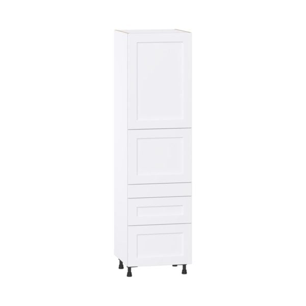 Jasmine Painted Warm White  Shaker Assembled Pantry  Cabinet with 3 Drawers and 2 Inner Drawers (24 in. W X 89.5 in. H X 24 in. D)