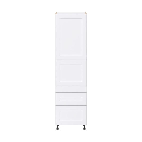 Jasmine Painted Warm White  Shaker Assembled Pantry  Cabinet with 3 Drawers and 2 Inner Drawers (24 in. W X 89.5 in. H X 24 in. D)