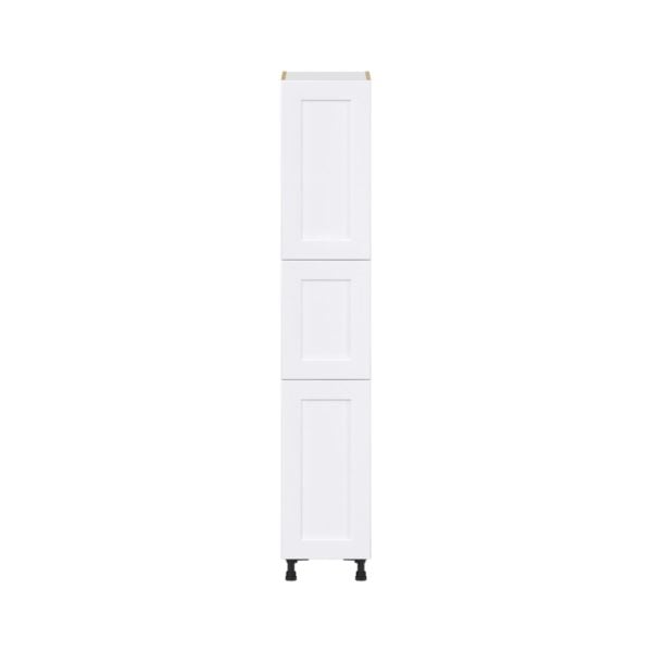 Jasmine Painted Warm White  Shaker Assembled Pantry Cabinet with 2 Doors and 4 Inner Drawers (15 in. W X 84.5 in. H X 24 in. D)