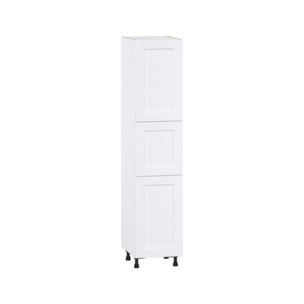 Jasmine Painted Warm White  Shaker Assembled Pantry Cabinet with 2 Doors and 4 Inner Drawers (18 in. W X 84.5 in. H X 24 in. D)