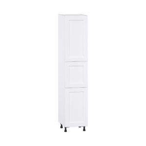 Jasmine Painted Warm White  Shaker Assembled Pantry Cabinet with 2 Doors and 3 Inner Drawers (18 in. W X 89.5 in. H X 24 in. D)