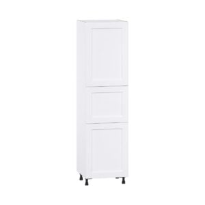 Jasmine Painted Warm White  Shaker Assembled Pantry Cabinet with 2 Doors and 3 Inner Drawers (24 in. W X 89.5 in. H X 24 in. D)