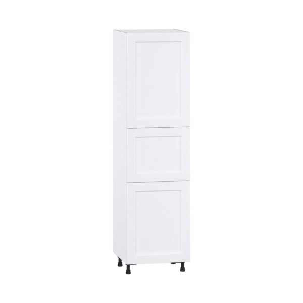 Jasmine Painted Warm White  Shaker Assembled Pantry Cabinet with 2 Doors and 3 Inner Drawers (24 in. W X 89.5 in. H X 24 in. D)