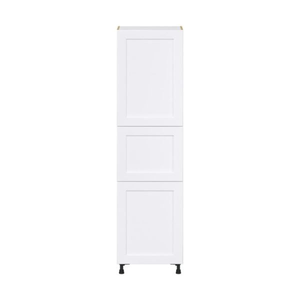 Jasmine Painted Warm White  Shaker Assembled Pantry Cabinet with 2 Doors and 3 Inner Drawers (24 in. W X 89.5 in. H X 24 in. D)