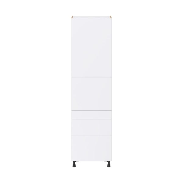 Lily Bright White  Slab Assembled Pantry  Cabinet with 3 Drawers and 2 Inner Drawers (24 in. W X 89.5 in. H X 24 in. D)