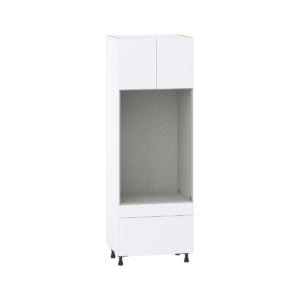 Lily Bright White  Slab Assembled Pantry Microwave/Oven Cabinet with 2 Drawers (30 in. W X 89.5 in. H X 24 in. D)