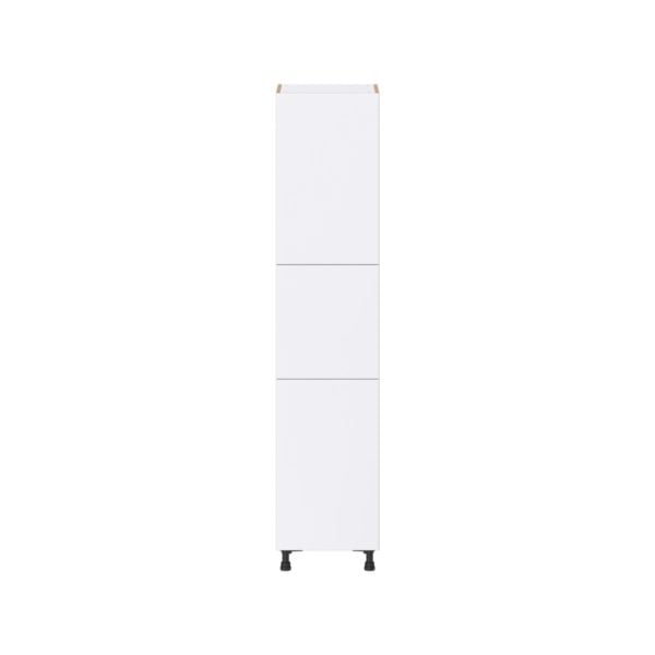 Lily Bright White  Slab Assembled Pantry Cabinet with 2 Doors and 4 Inner Drawers (18 in. W X 84.5 in. H X 24 in. D)