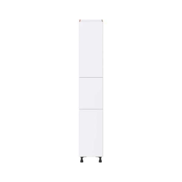 Lily Bright White  Slab Assembled Pantry Cabinet with 2 Doors and 3 Inner Drawers (15 in. W X 89.5 in. H X 24 in. D)