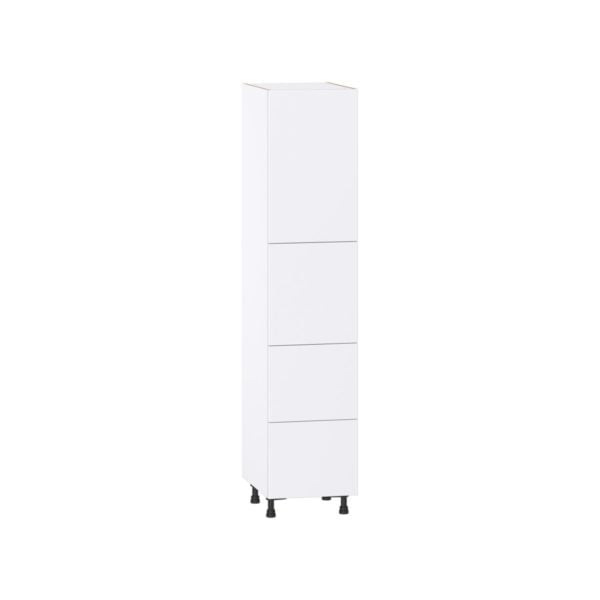 Lily Bright White  Slab Assembled Pantry Cabinet 2 Doors with 2 Drawers and 2 Inner Drawers (18 in. W X 84.5 in. H X 24 in. D)