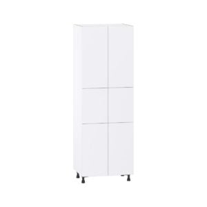 Lily Bright White  Slab Assembled Pantry Cabinet with 6 Doors and 3 Inner Drawers (30 in. W X 89.5 in. H X 24 in. D)