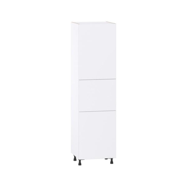 Lily Bright White  Slab Assembled Pantry Cabinet with 2 Doors and 3 Inner Drawers (24 in. W X 89.5 in. H X 24 in. D)