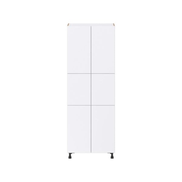 Lily Bright White  Slab Assembled Pantry Cabinet with 6 Doors and 4 Inner Drawers (24 in. W X 84.5 in. H X 24 in. D)