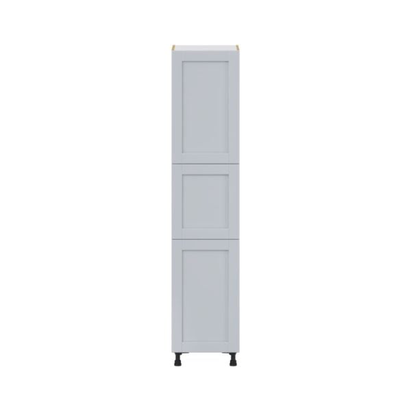 Sea Holly Light Gray  Shaker Assembled Pantry Cabinet with 2 Doors and 4 Inner Drawers (18 in. W X 84.5 in. H X 24 in. D)