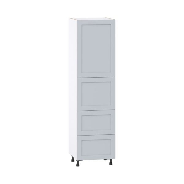 Sea Holly Light Gray  Shaker Assembled Pantry Cabinet 1 Doors with 2 Drawers and 2 Inner Drawers (24 in. W X 89.5 in. H X 24 in. D)