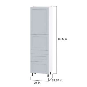 Sea Holly Light Gray  Shaker Assembled Pantry  Cabinet with 3 Drawers and 2 Inner Drawers (24 in. W X 89.5 in. H X 24 in. D)