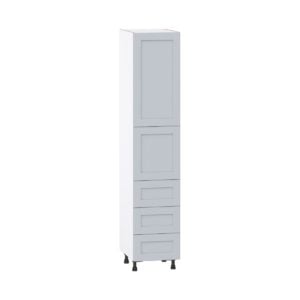 Sea Holly Light Gray  Shaker Assembled Pantry Cabinet 1 Doors with 3 Drawers and 2 Inner Drawers (18 in. W X 89.5 in. H X 24 in. D)