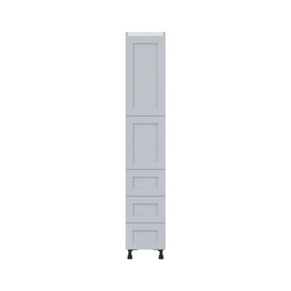 Sea Holly Light Gray  Shaker Assembled Pantry Cabinet 2 Doors with 3 Drawers and 2 Inner Drawers (15 in. W X 84.5 in. H X 24 in. D)