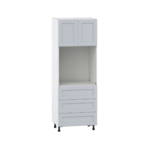 Sea Holly Light Gray  Shaker Assembled Pantry Single Oven Cabinet with 3 Even Drawers (30 in. W X 84.5 in. H X 24 in. D)