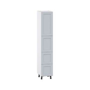 Sea Holly Light Gray  Shaker Assembled Pantry Cabinet 2 Doors with 2 Drawers and 2 Inner Drawers (15 in. W X 84.5 in. H X 24 in. D)