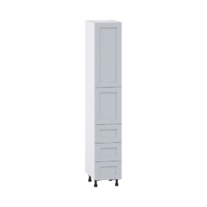 Sea Holly Light Gray  Shaker Assembled Pantry Cabinet 2 Doors with 3 Drawers and 2 Inner Drawers (15 in. W X 89.5 in. H X 24 in. D)