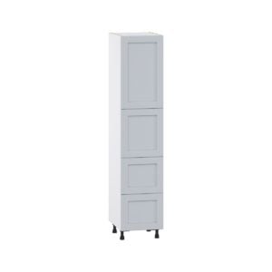 Sea Holly Light Gray  Shaker Assembled Pantry Cabinet 2 Doors with 2 Drawers and 2 Inner Drawers (18 in. W X 84.5 in. H X 24 in. D)