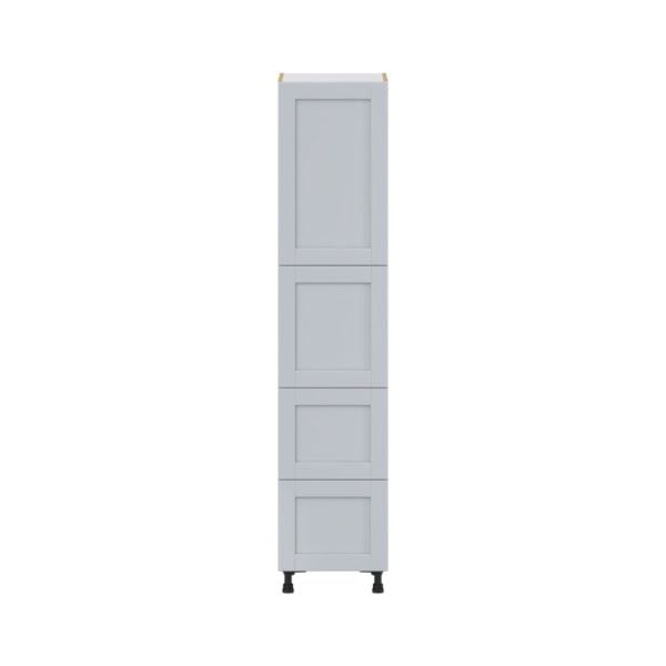 Sea Holly Light Gray  Shaker Assembled Pantry Cabinet 2 Doors with 2 Drawers and 2 Inner Drawers (18 in. W X 84.5 in. H X 24 in. D)