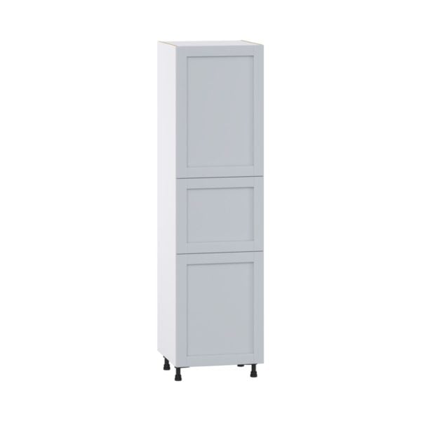 Sea Holly Light Gray  Shaker Assembled Pantry Cabinet with 2 Doors and 3 Inner Drawers (24 in. W X 89.5 in. H X 24 in. D)