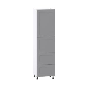 Willow Painted Slate Gray  Shaker Assembled Pantry Cabinet 1 Doors with 2 Drawers and 2 Inner Drawers (24 in. W X 89.5 in. H X 24 in. D)