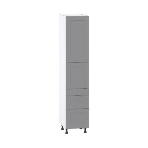 Willow Painted Slate Gray  Shaker Assembled Pantry  Cabinet with 3 Drawers and 2 Inner Drawers (18 in. W X 89.5 in. H X 24 in. D)