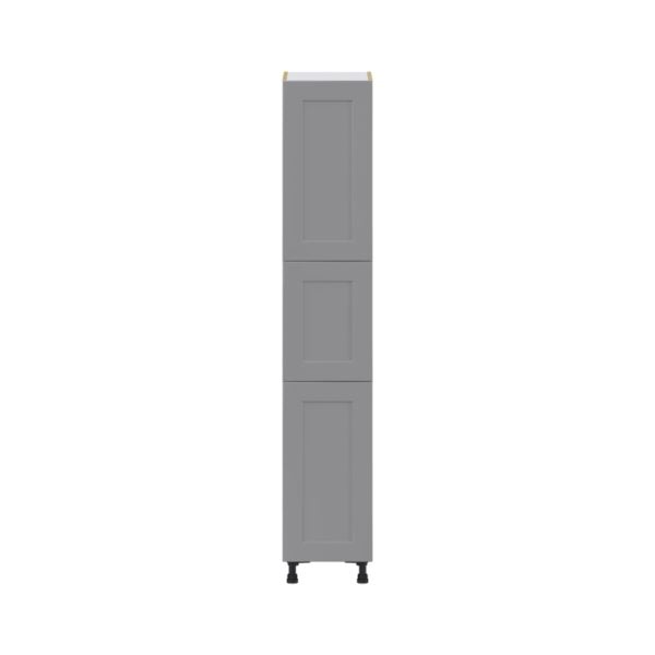 Willow Painted Slate Gray  Shaker Assembled Pantry Cabinet with 2 Doors and 4 Inner Drawers (15 in. W X 84.5 in. H X 24 in. D)