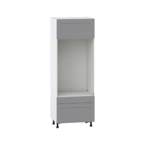 Willow Painted Slate Gray  Shaker Assembled Pantry Micro/Oven Cabinet with 2 Drawers and Lift Up Door (30 in. W X 84.5 in. H X 24 in. D)