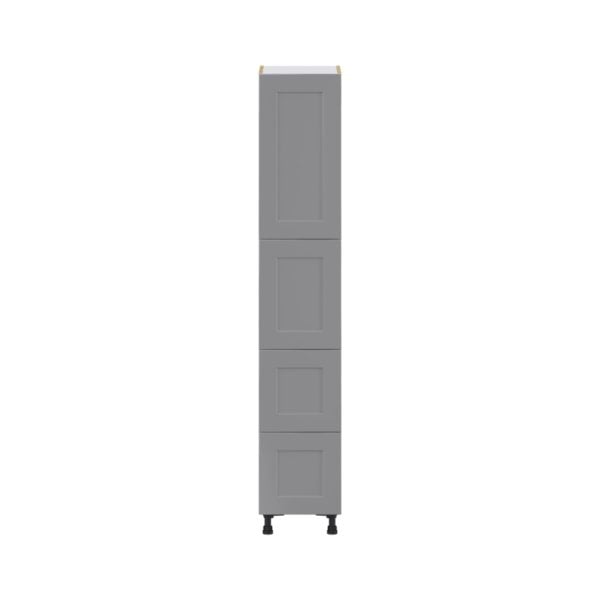 Willow Painted Slate Gray  Shaker Assembled Pantry Cabinet 2 Doors with 2 Drawers and 2 Inner Drawers (15 in. W X 84.5 in. H X 24 in. D)