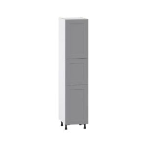 Willow Painted Slate Gray  Shaker Assembled Pantry Cabinet with 2 Doors and 4 Inner Drawers (18 in. W X 84.5 in. H X 24 in. D)