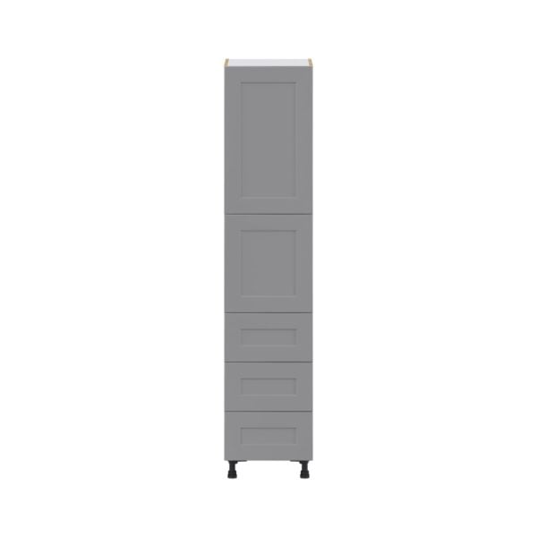 Willow Painted Slate Gray  Shaker Assembled Pantry Cabinet 2 Doors with 3 Drawers and 2 Inner Drawers (18 in. W X 84.5 in. H X 24 in. D)