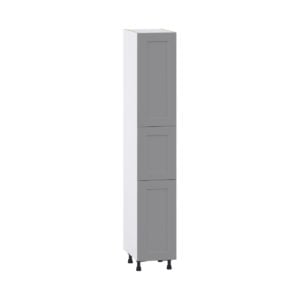 Willow Painted Slate Gray  Shaker Assembled Pantry Cabinet with 2 Doors and 3 Inner Drawers (15 in. W X 89.5 in. H X 24 in. D)