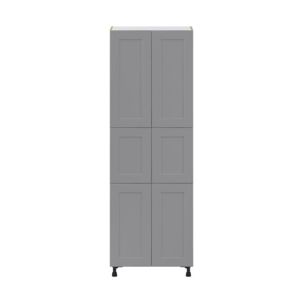 Willow Painted Slate Gray  Shaker Assembled Pantry Cabinet with 6 Doors and 3 Inner Drawers (30 in. W X 89.5 in. H X 24 in. D)