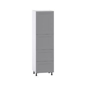 Willow Painted Slate Gray  Shaker Assembled Pantry Cabinet 2 Doors with 2 Drawers and 2 Inner Drawers (24 in. W X 84.5 in. H X 24 in. D)