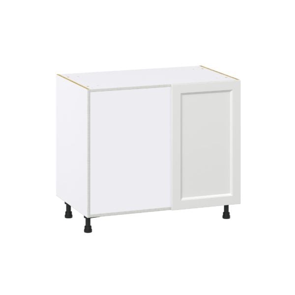 Magnolia Painted Bright White Recessed Assembled Premium Left Pullout Blind Base Kitchen Cabinet (39 in.W x 34.5 in.H x 24 in. D)