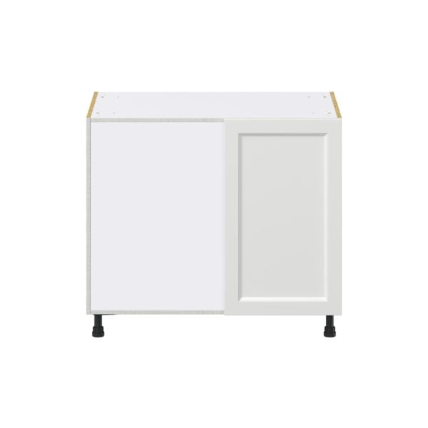 Magnolia Painted Bright White Recessed Assembled Premium Left Pullout Blind Base Kitchen Cabinet (39 in.W x 34.5 in.H x 24 in. D)