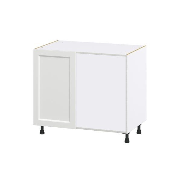 Magnolia Painted Bright White Recessed Assembled Magick Corner Blind Base Kitchen Cabinet (39 in. W x 34.5 in.H x 24 in. D)