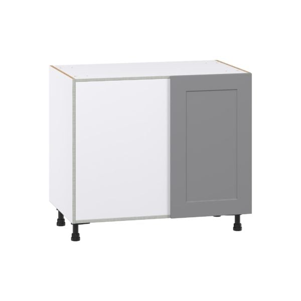 Willow Painted Slate Gray Shaker Assembled Premium Left Pullout Blind Base Kitchen Cabinet (39 in.W x 34.5 in.H x 24 in. D)