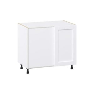 Dahlia Bright White Shaker Assembled Magick Corner Blind Base Kitchen Cabinet (39 in. W x 34.5 in.H x 24 in. D)