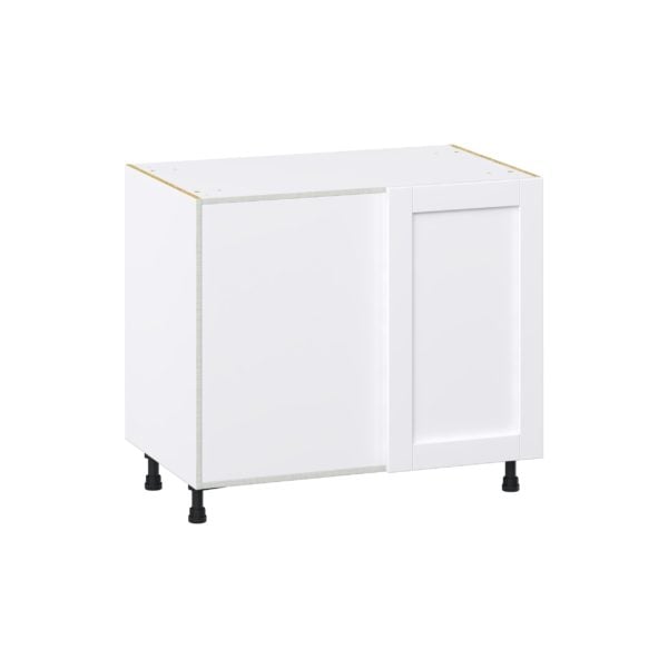 Dahlia Bright White Shaker Assembled Premium Left Pullout Blind Base Kitchen Cabinet (39 in.W x 34.5 in.H x 24 in. D)